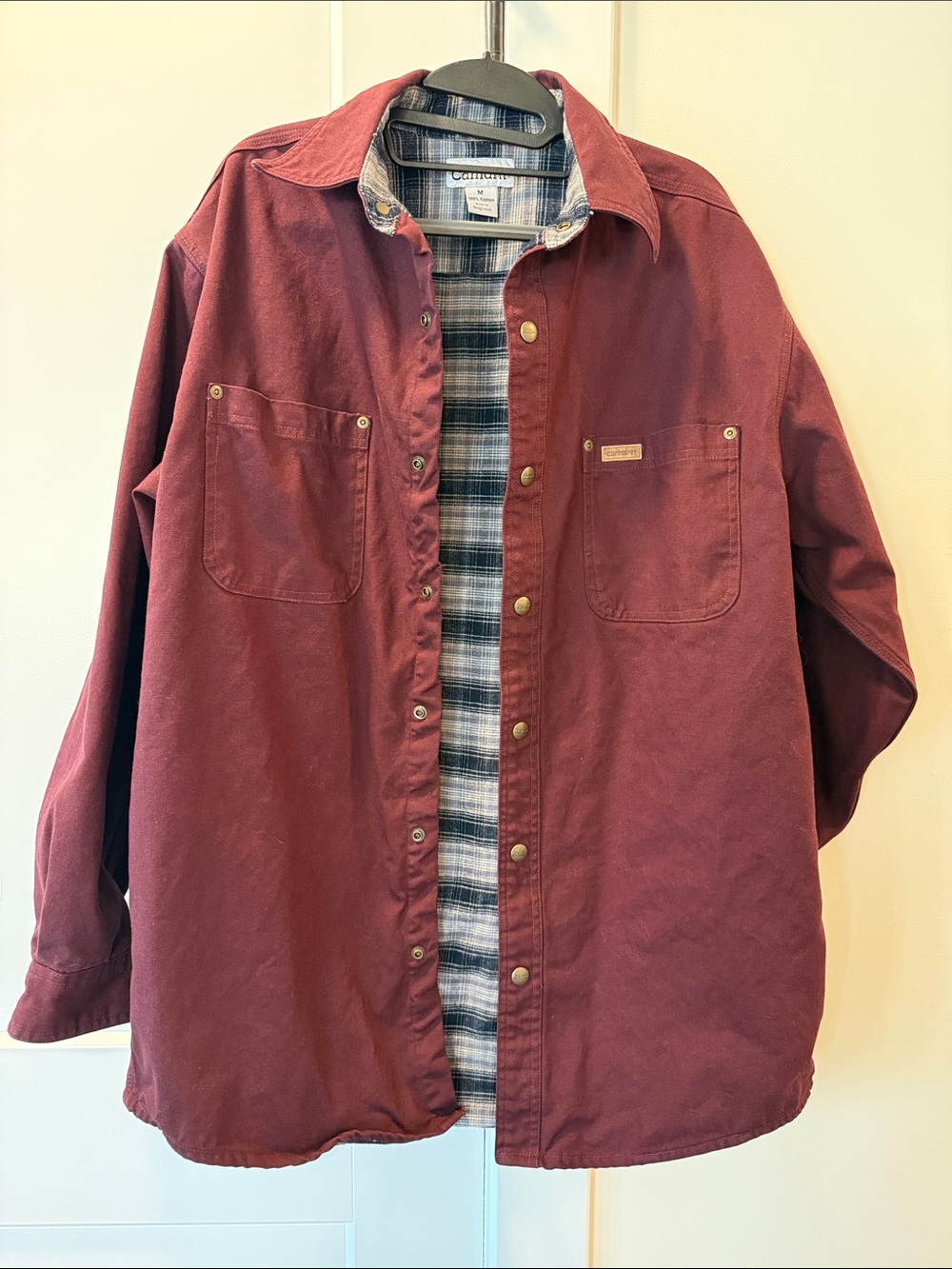 Men's Maroon Workwear Jacket - Carhartt Size Medium